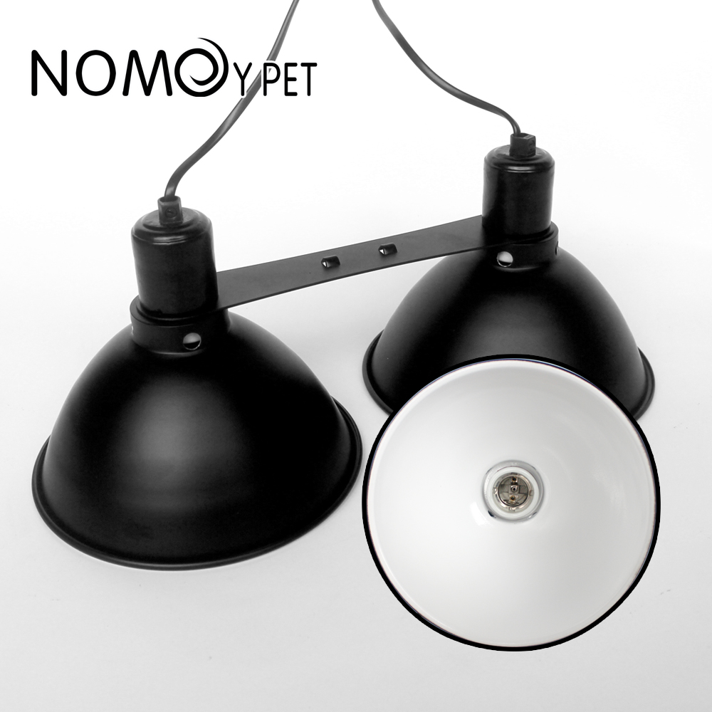 ReptiZoo 5.5" Black Aluminum Terrarium Light Fixture - Hanging, Polished Reflector, For Heat/UVB Bulbs Up To 75W